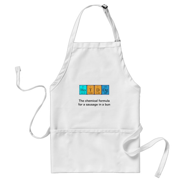 Hotdog periodic table food apron 2A (Front)
