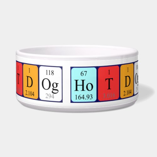 Hotdog periodic table word pet bowl 2