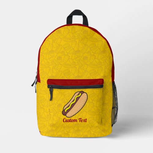 Hotdog Printed Backpack