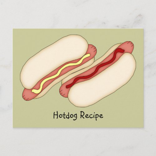 Hotdog Recipe Card