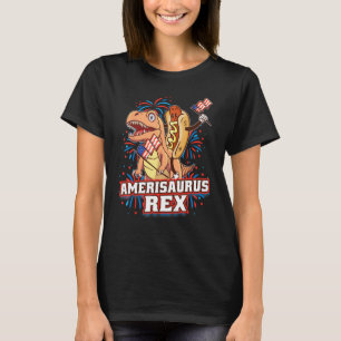 Hotdog Rex Dinosaur 4th of July Amerisaurus  1 T-Shirt