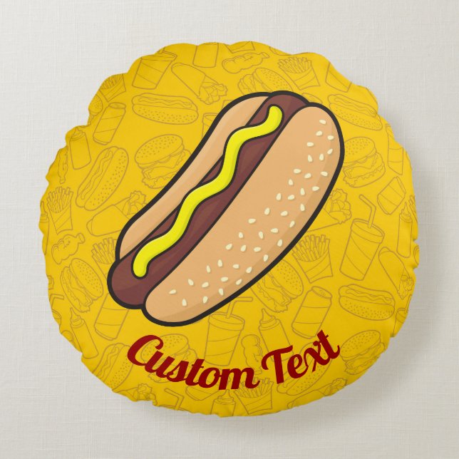 Hotdog Round Pillow (Front)