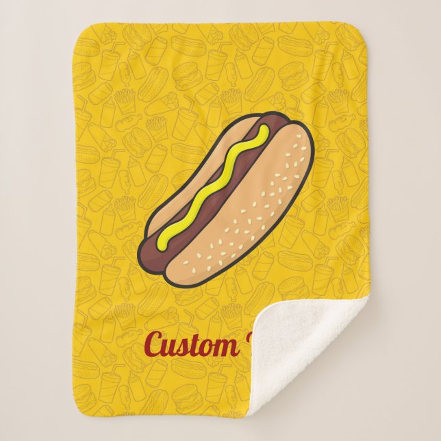 Hotdog Sherpa Blanket (Front)