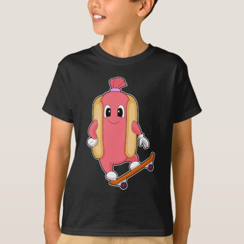 Hotdog Skater Skateboard Sports T_Shirt