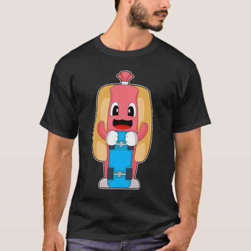 Hotdog Skater Skateboard T_Shirt