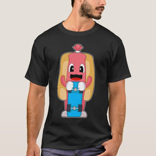 Hotdog Skater Skateboard T-Shirt (Front)