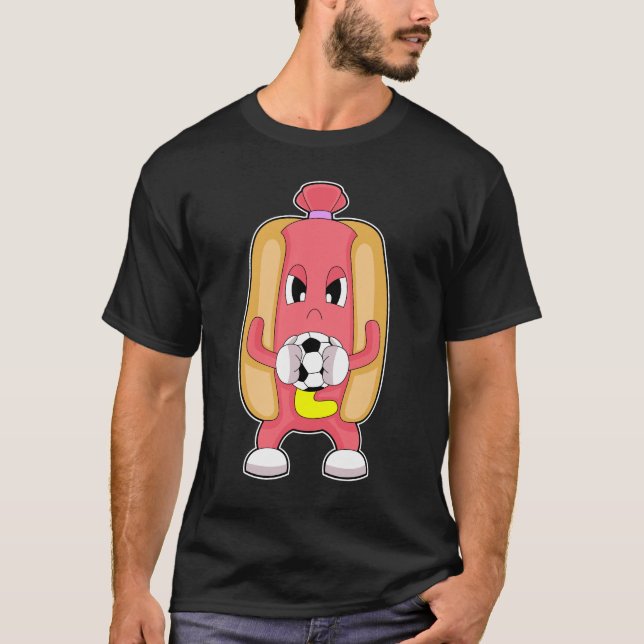 Hotdog Soccer player Soccer Sports T-Shirt (Front)