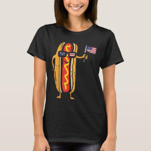 Hotdog Sungles American Flag Usa Funny 4th Of July T-Shirt