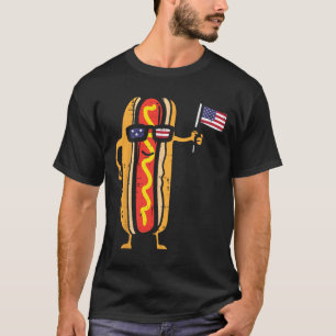 Hotdog Sungles American Flag Usa Funny 4th Of July T-Shirt