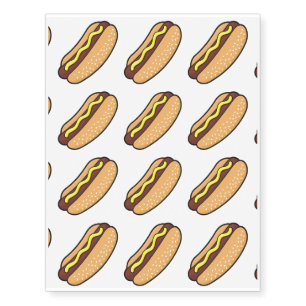 Hotdog Temporary Tattoos