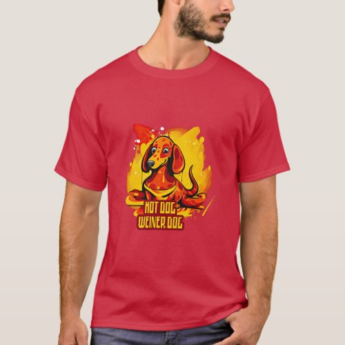 Hotdog Weiner dog  T_Shirt