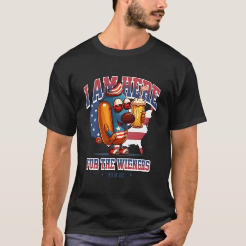 Hotdog Wiener 4Th Of July Patriotic T_Shirt