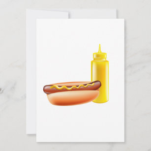 Hotdog With Mustard Bottle Invitations