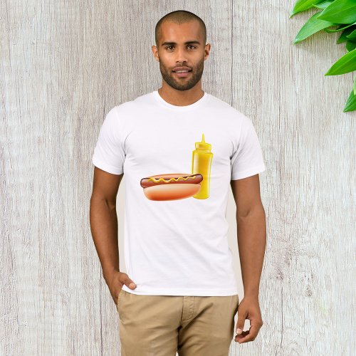 Hotdog With Mustard Bottle Mens T_Shirt