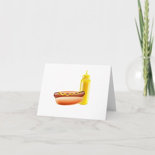 Hotdog With Mustard Bottle Note Cards