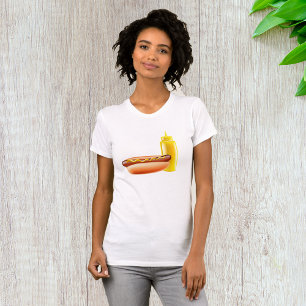 Hotdog With Mustard Bottle Womens T-Shirt