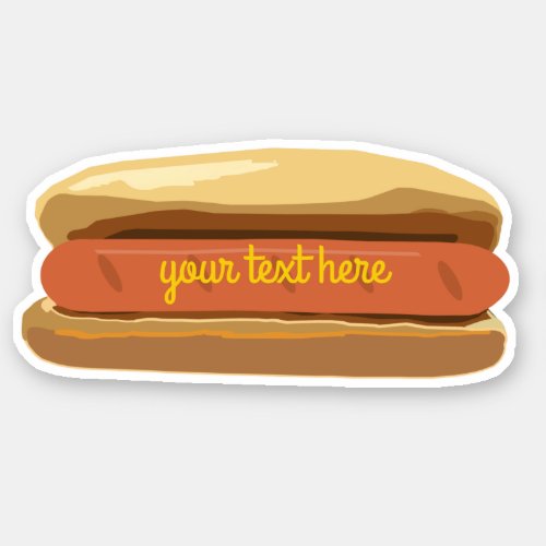 Hotdog With Mustard Sticker