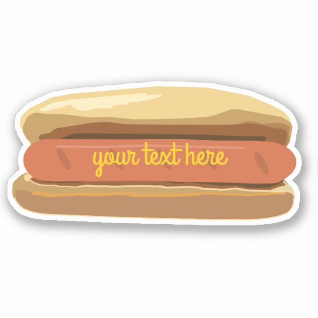 Hotdog With Mustard Sticker (Front)