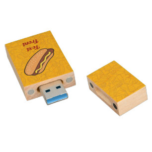 Hotdog Wood USB Flash Drive