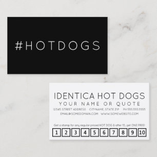 #HOTDOGS hashtag loyalty punch card