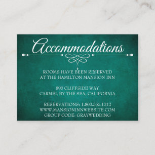 Hotel Accommodation Cards modern Dark Green