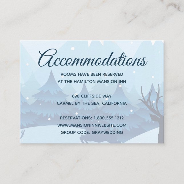 Hotel Accommodation Cards winter Blue (Front)