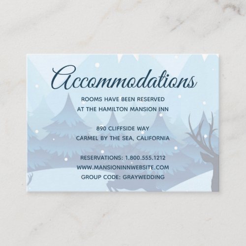 Hotel Accommodation Cards winter Blue