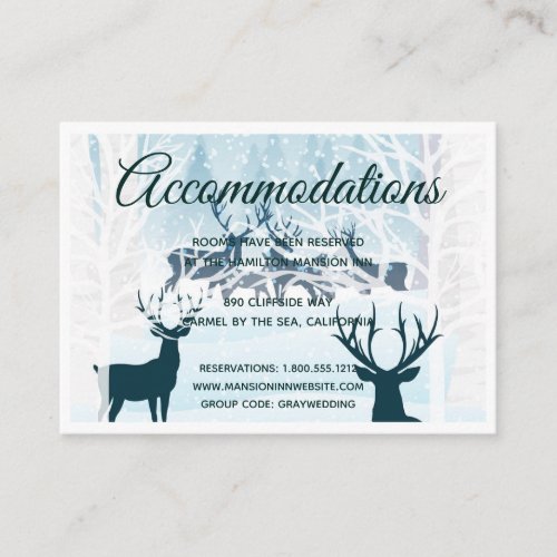 Hotel Accommodation Cards winter magical blue