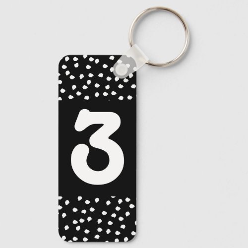 Hotel Airbnb Room Number Modern Cute Polka Dot  Keychain