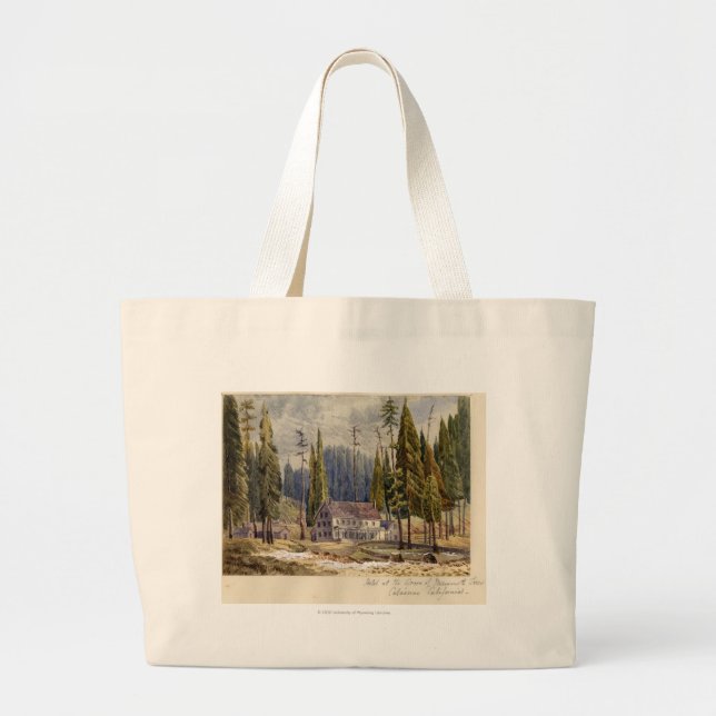 Hotel at the Grove of Mamoth Trees Large Tote Bag (Front)