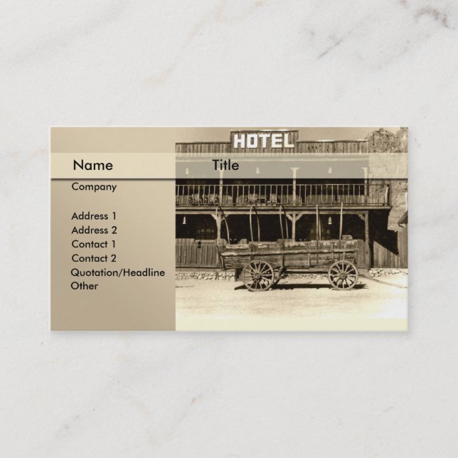 hotel \ bed and breakfast \ hostel business card (Front)