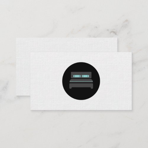 Hotel Bed Icon  Linen Pattern Business Card