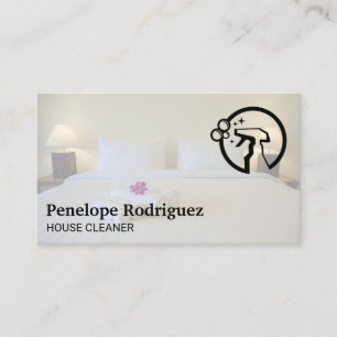 Hotel Bedroom Spray Cleaning Logo Business Card
