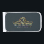 Hotel Branding Luxury Blue Gold Silver Finish Money Clip<br><div class="desc">Luxury Design for Hotels and Resorts. Elegant and modern. Matching products can be found in Luxury Hotel Branding collection. You are welcome to visit my store for more beautiful products.</div>