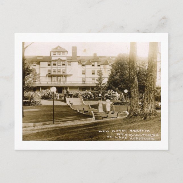 Hotel Breslin, Hopatcong, NJ 1910 Vintage Postcard (Front)