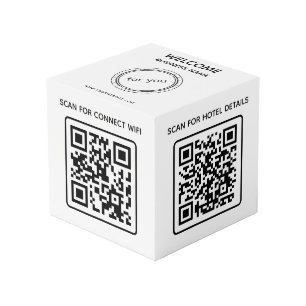 Hotel business logo QR code Wifi Other info table Cube