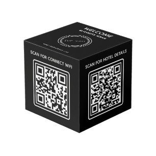 Hotel business logo QR code Wifi Other info table Cube