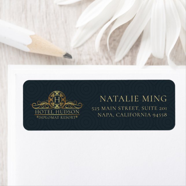 Hotel Business Luxury Address Label (Insitu)