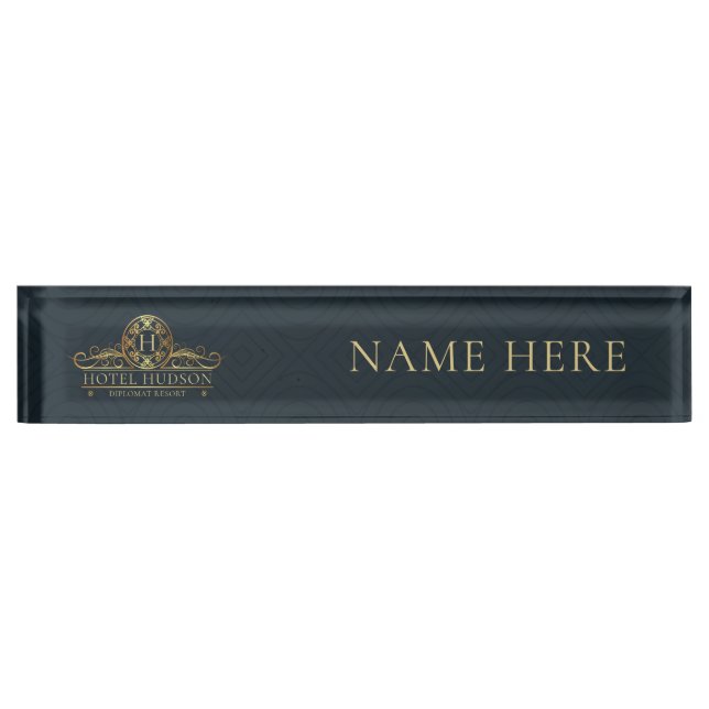 Hotel Business Luxury Desk Name Plate (Front)