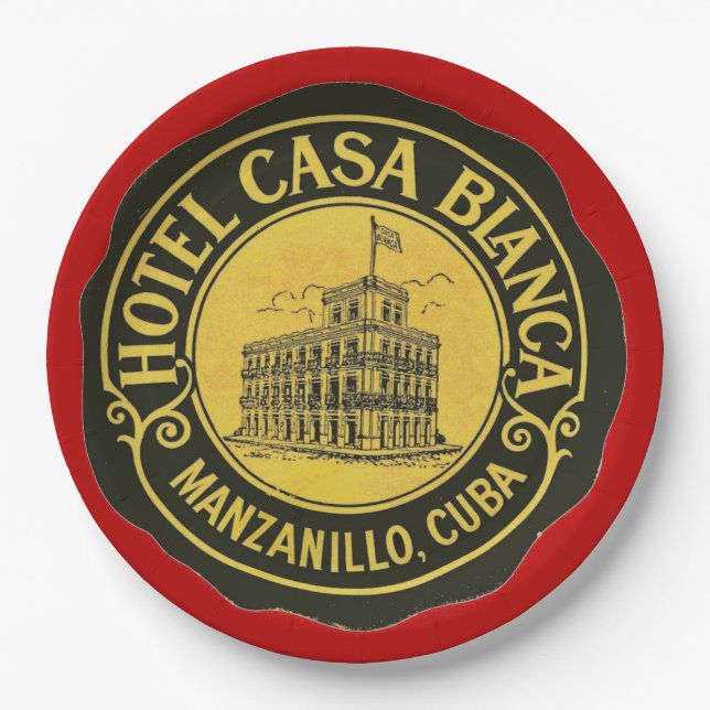 Hotel Casa Blanca Paper Plates (Front)