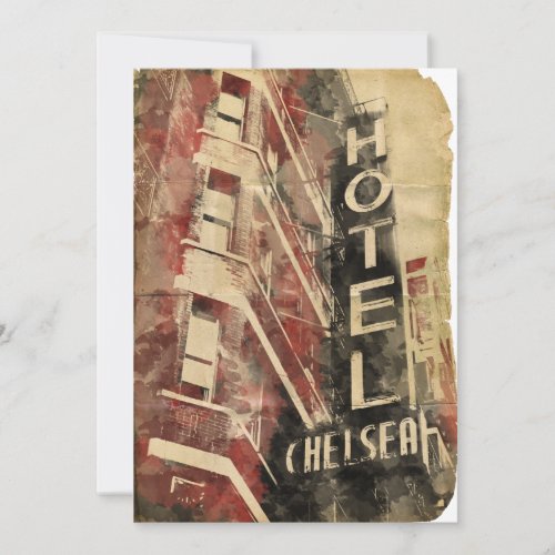 Hotel Chelsea NYC Vintage Watercolor Invitations