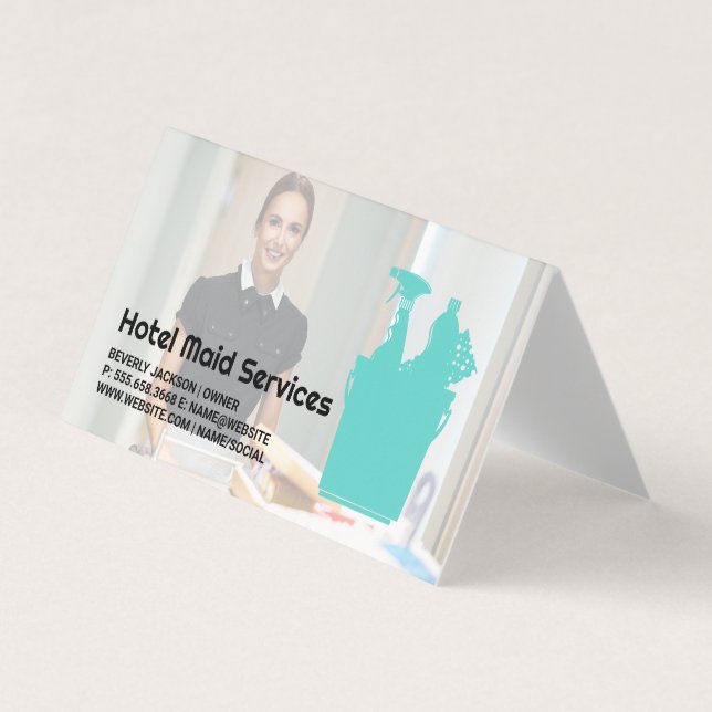 Hotel Cleaner | Maid Services Business Card (Front)