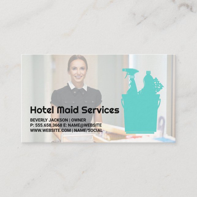 Hotel Cleaner | Maid Services Business Card (Front)