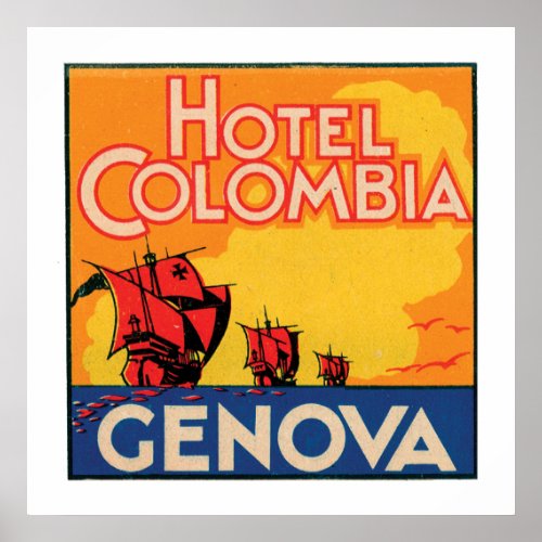 Hotel Colombia Genova Poster