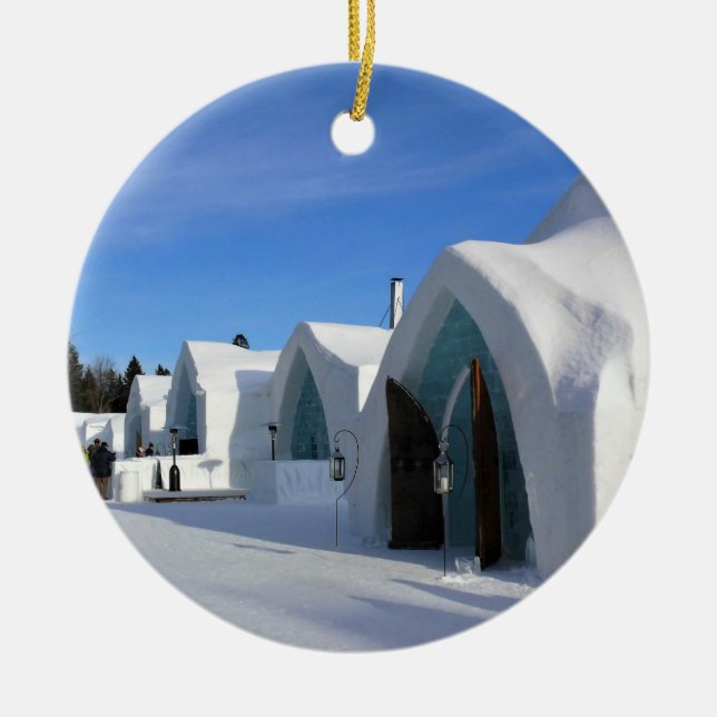 Hotel de Glace, Quebec, Canada Ceramic Ornament (Front)