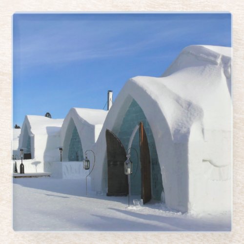 Hotel de Glace Quebec Canada Glass Coaster