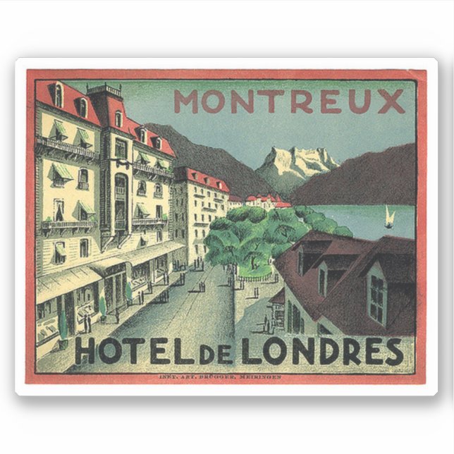 Hotel de Londre Montreux Switzerland Sticker (Front)