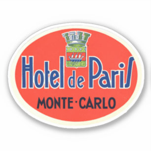 Hotel de Paris Monte Carlo Monaco Sticker