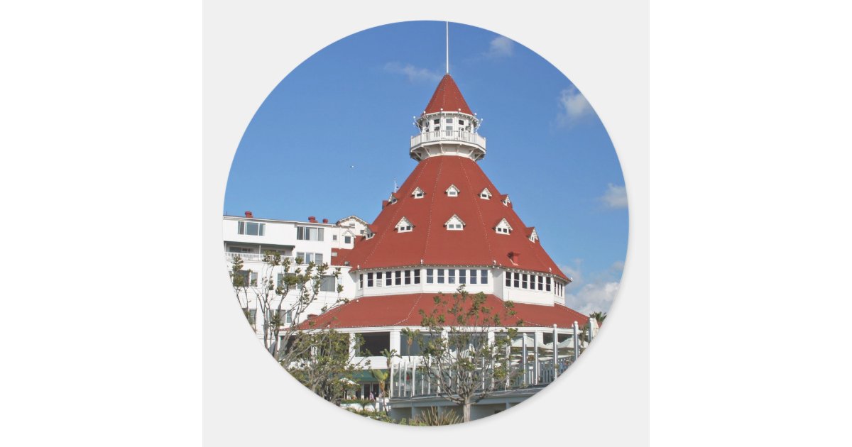 Hotel Del Coronado from beach Classic Round Sticker Zazzle