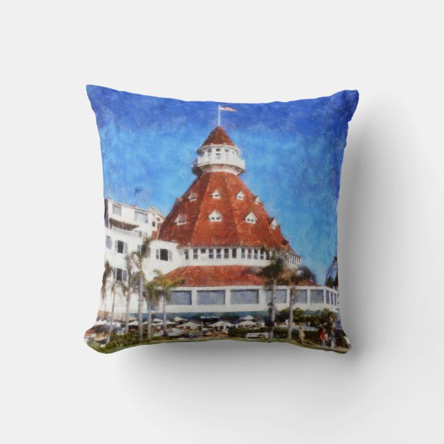 Hotel Del Coronado Throw Pillow (Front)